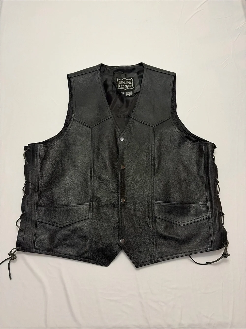 Black Men's Motorcycle Vest